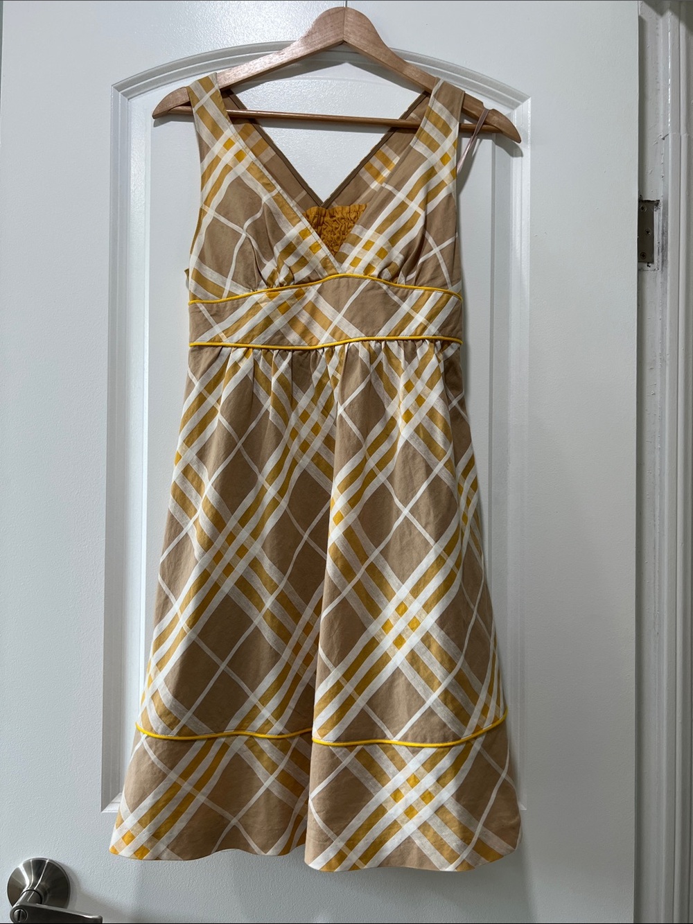 Burberry Tan and Yellow Plaid Sundress